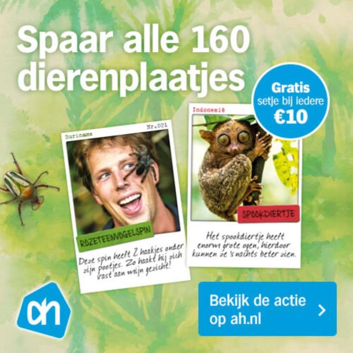 AH dierenplaatjes, Verzamelen, Supermarktacties, Albert Heijn, Ophalen of Verzenden