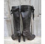 Ash leren veterlaarzen - Maat 39 NIEUW STAAT, Kleding | Dames, Schoenen, Ophalen of Verzenden, Zo goed als nieuw, Zwart, Hoge laarzen