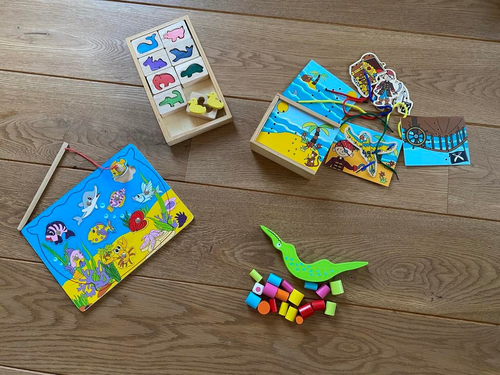 Houten Speelgoed Set voor Peuters & Kleuters, Ophalen of Verzenden, Gebruikt, Overige typen