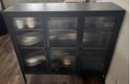 Zwarte Metalen (buffet)Kast, Ophalen, 25 tot 50 cm, 100 tot 150 cm
