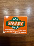 1987 Bar Savary Disco Reclamebord Valkenswaard, Verzamelen, Stickers, Ophalen of Verzenden, Gebruikt