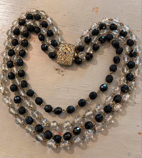 Vintage antieke gitten kristallen ketting costume Jewelry, Sieraden, Tassen en Uiterlijk, Antieke sieraden, Ketting, Overige materialen