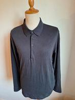 Hugo Boss polo lange mouw antraciet XXL, Verzenden, Zo goed als nieuw, Overige maten, Grijs