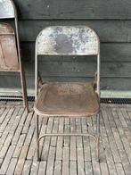 Vintage opklapbare 4x stoel, Ophalen of Verzenden, Gebruikt, Metaal