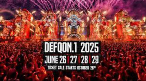 4x DEFQON ZATERDAG tickets 28-06-25, Tickets en Kaartjes, Evenementen en Festivals, Drie personen of meer