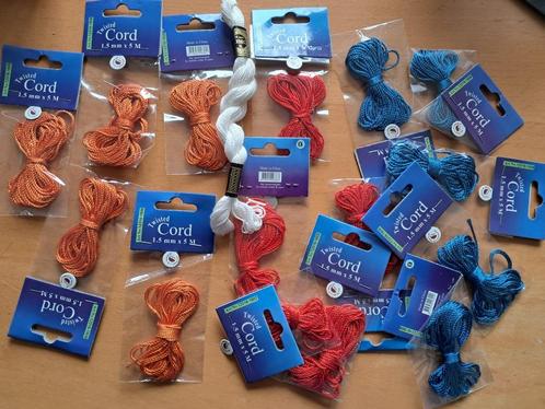 sier koord voor bijv armbandjes maken: wit rood oranje blauw, Hobby en Vrije tijd, Kralen en Sieraden maken, Nieuw, Draad, Ophalen of Verzenden