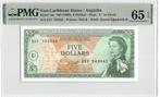 Eastern Caribbean 5 Dollars 1965 Unc PMG 65 EPQ, Ophalen of Verzenden, Noord-Amerika, Los biljet