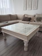 Indiase Mango Houten Salontafel - Wit, Gebruikt, 100 tot 150 cm, Vierkant, Ophalen of Verzenden