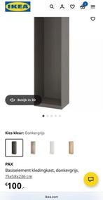 IKEA PAX kast 75x58x236 grijs/zwart, Huis en Inrichting, Ophalen, Gebruikt, 200 cm of meer, 50 tot 100 cm