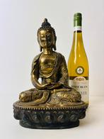 Bronzen Tibetaanse Boeddha dhyana‑mudra in lotushouding, Ophalen of Verzenden, Nieuw