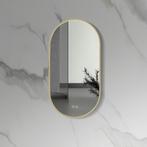 Spiegel led ovaal geborsteld goud MET VERWARMING (100X50CM), Ophalen, Nieuw, Overige typen