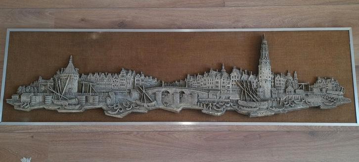 Amsterdams plateau 37x1.33 breed, Antiek en Kunst, Kunst | Schilderijen | Abstract, Ophalen of Verzenden