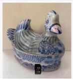 Porselein Brocante schaal, deksel, Eend 16 x 12 cm, Overige typen, Ophalen of Verzenden, Zo goed als nieuw, X