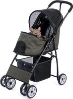 Hondenbuggy opvouwbaar-4-wiel met puppy opbergmand-Grijs, Dieren en Toebehoren, Verzenden, Nieuw