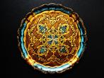 Italiaans dienblad serveerblad blauw ecru en goud, Antiek en Kunst, Curiosa en Brocante, Ophalen of Verzenden