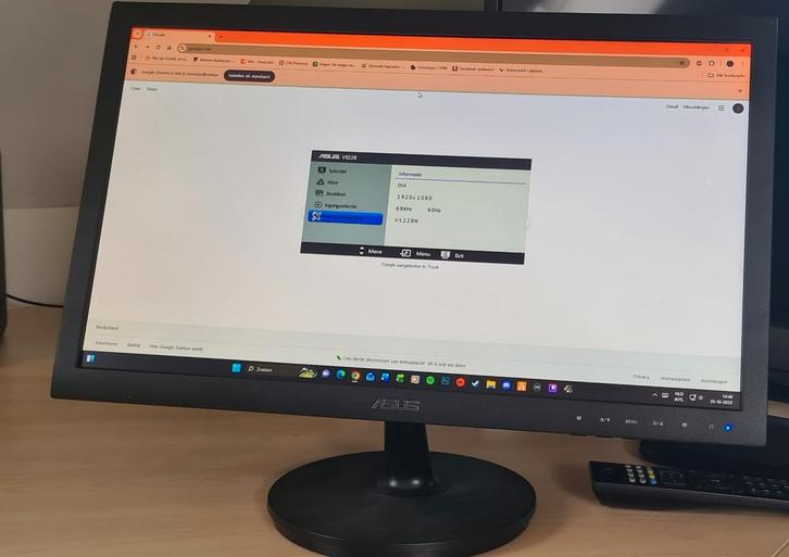 ASUS VS228NE Zwart, Computers en Software, Monitoren, Gebruikt, 61 t/m 100 Hz, DVI, VGA, TN, Full HD, 3 tot 5 ms, Ophalen