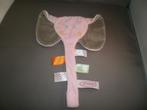 funnies olifant roze/grijs label doekje speendoek 26 cm, Ophalen of Verzenden, Nieuw, Olifant