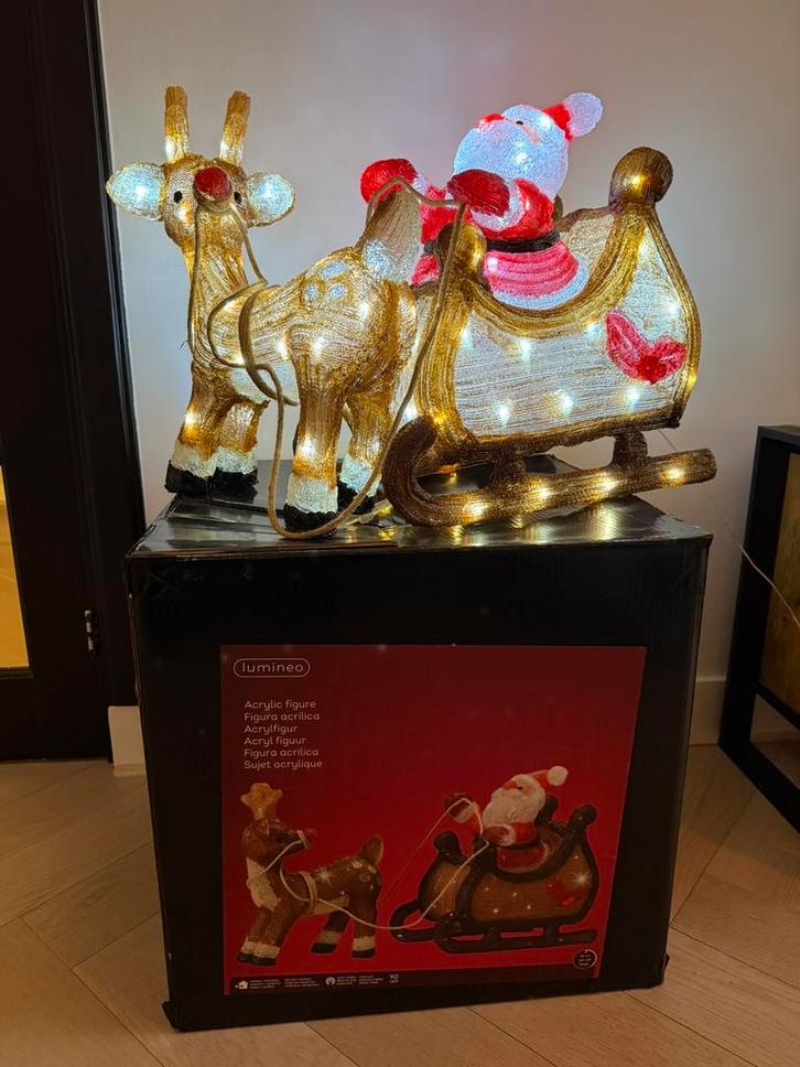 Lumineo Kerstman met slee, Diversen, Kerst, Zo goed als nieuw, Ophalen