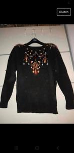 Mooie zwarte trui met steentjes en muntjes maat M, Kleding | Dames, Truien en Vesten, Maat 38/40 (M), Zwart, Ophalen of Verzenden