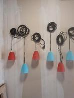 6 Vintage Hanglampen - Perfect voor Eettafel, Gebruikt, Vintage, Ophalen of Verzenden, Glas