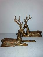 Pair antique bronze deers, Ophalen of Verzenden