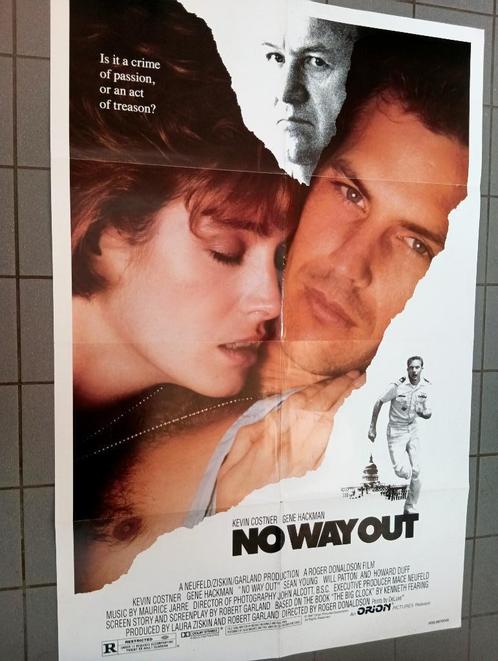 Originele Amerikaanse Bioscoop Poster "No Way Out" (1987), Verzamelen, Posters, Zo goed als nieuw, Film en Tv, Deurposter of groter