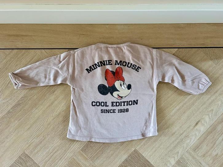 Longsleeve trui / top Minnie Mouse, Disney, Zara, maat 86, Kinderen en Baby's, Babykleding | Maat 86, Zo goed als nieuw, Meisje