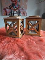 2x Houten Lantaarns, Bruin, Ophalen of Verzenden, Zo goed als nieuw, Hout