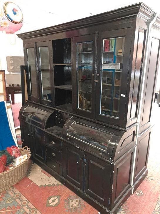 Zwarte  buffetkast   opknapper!, Huis en Inrichting, Kasten | Buffetkasten, Gebruikt, 200 cm of meer, 25 tot 50 cm, Ophalen