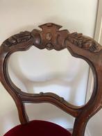 Antieke Stoel met Rode Velours Zitting - Elegant Design, Ophalen