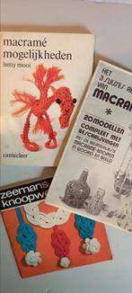 3 vintage handwerkboekjes macrame, zeemansknopen, Ophalen of Verzenden, Gebruikt, Boek