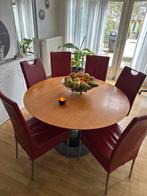 Leolux Ronde Eettafel met 6 Stoelen, Huis en Inrichting, Tafels | Eettafels, Ophalen, Gebruikt, 100 tot 150 cm, Rond