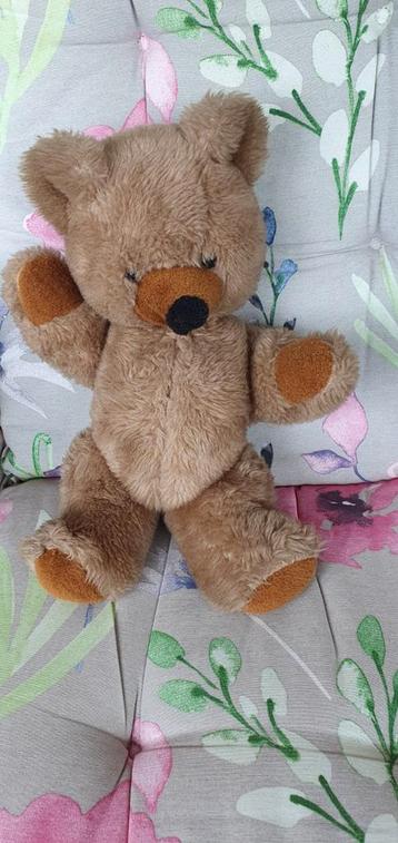 Vintage Teddy beer 40 cm houten schijven. beschikbaar voor biedingen