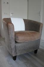 Fauteuil Mart Kleppe, geschuurd cognac leer, Twee, Gebruikt, Landelijk, Leer