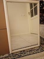 Spiegel met witte houten rand, Minder dan 100 cm, Minder dan 50 cm, Gebruikt, Rechthoekig