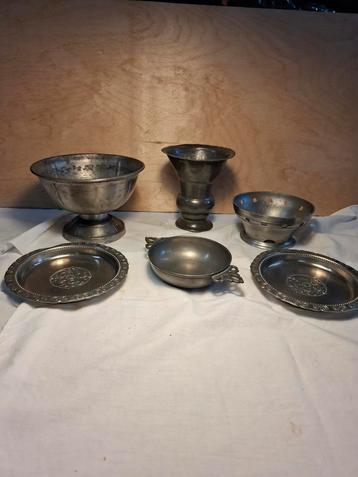 Antiek Tinnen Servies Collectie beschikbaar voor biedingen