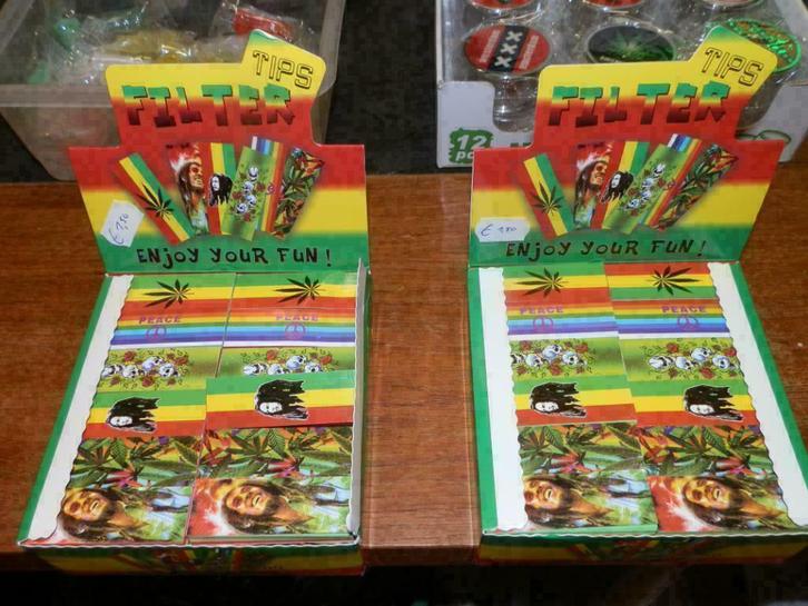 Bob marley filters tips Pandjeshuis Harlingen Friesland, Verzamelen, Rookartikelen, Aanstekers en Luciferdoosjes, Nieuw, Overige typen