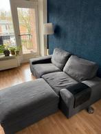 Grijze 2-zitsbank met hocker, Ophalen, Gebruikt, 150 tot 200 cm, Tweepersoons