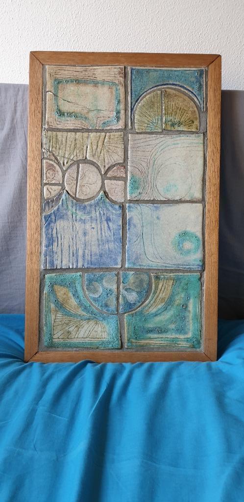 Prachtige antieke kleurrijke tegel schilderij., Antiek en Kunst, Antiek | Wandborden en Tegels, Ophalen of Verzenden