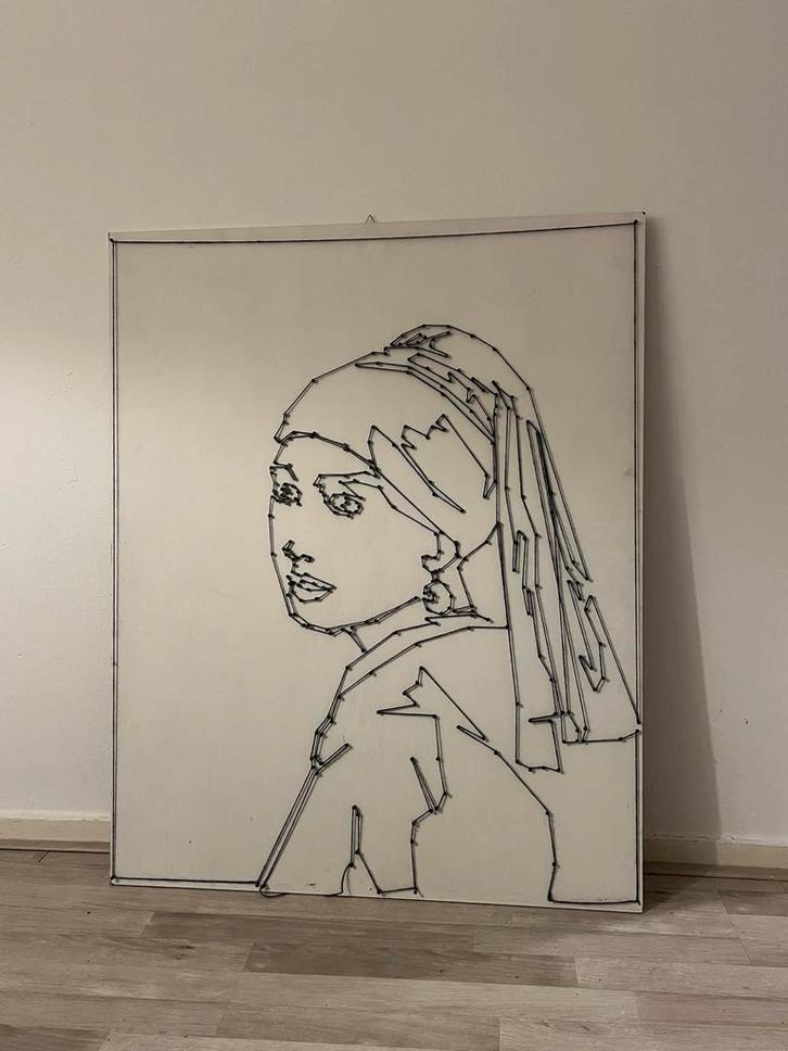 Meisje met de parel - Draadkunst, Antiek en Kunst, Kunst | Overige Kunst, Ophalen