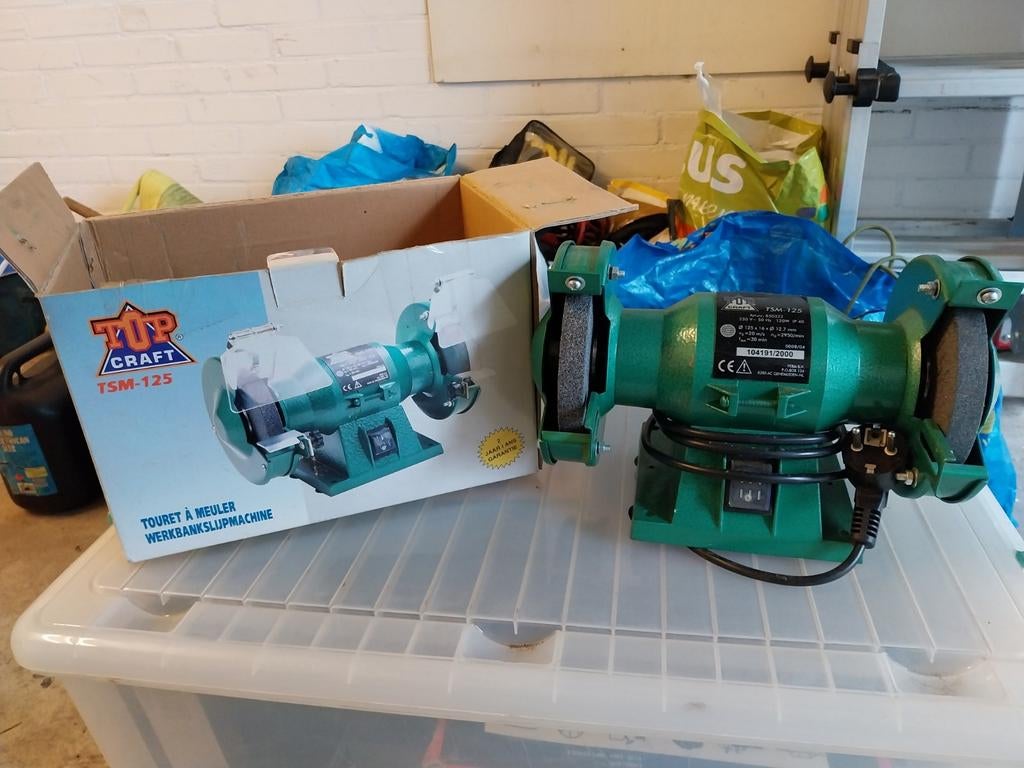 Topcraft Werkbankslijpmachine - Nieuwstaat (Zonder Raampjes), Doe-het-zelf en Verbouw, Ophalen, Nieuw, Minder dan 700 watt, Werkbankslijpmachine