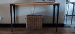 2x Mango houten sitetable's met stalen poten, goede staat, Huis en Inrichting, Ophalen, Zo goed als nieuw, 25 tot 50 cm, Rechthoekig
