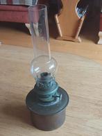 Oude koperen olielamp., Antiek en Kunst, Antiek | Lampen, Ophalen of Verzenden