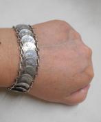 Zilveren antieke munten armband koning willem III nr.1462, Verzenden, Zilver, Armband