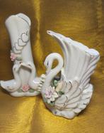 Vintage zwaan en gans vaasjes wit keramiek kitsch, Antiek en Kunst, Ophalen of Verzenden