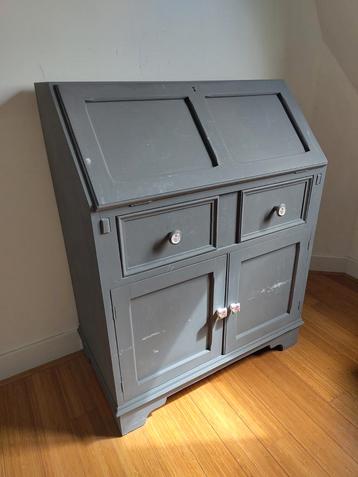 Vintage Secretaire Bureau - Grijs beschikbaar voor biedingen