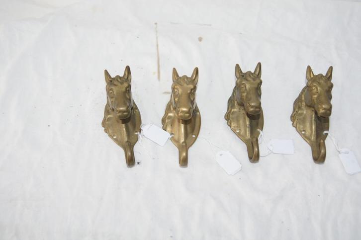Paardenhoofden ( Kapstokhaken / Paardenhoofd ( Brons, Antiek en Kunst, Kunst | Beelden en Houtsnijwerken, Ophalen of Verzenden