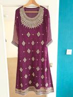 Pakistans,Indias,Sare,Shalwar kameez, Maat 38/40 (M), Overige typen, Paars, Nieuw