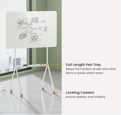VDD - whiteboard - op wielen - minimalistisch - enkelzijdig, Huis en Inrichting, Woonaccessoires | Memoborden, Nieuw, Overige typen