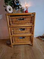 Vintage Rotan Kast met 3 Lades, Huis en Inrichting, Kasten | Dressoirs, Overige materialen, Gebruikt, Vintage, Met lade(s)